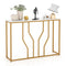 Coast Console Tafel Marmeren Entree Tafel Modern Geometrisch Ontwerp Gouden Metalen Frame Anti-Kante