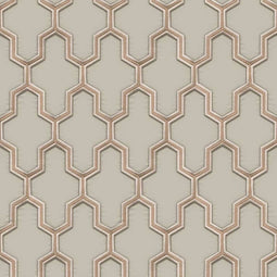 DUTCH WALLCOVERINGS Behang Geometric goudkleurig en groen