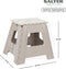 Salter Step-kruk - grote opvouwbare voetkruk met antislipoppervlak en handgreep - beige
