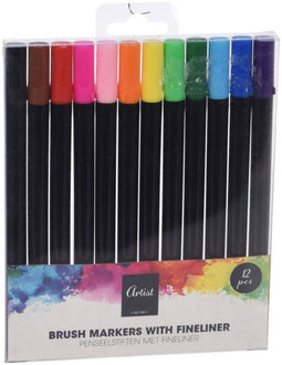 Brush Pen met Fineliner Set