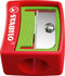 STABILO woody 3 in 1 Puntenslijper - Robuuste Containerpuntenslijper - Voor Extra Dikke Potloden - Rood