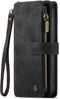 Caseme - Geschikt voor iPhone 14 Pro - Vintage 2 in 1 portemonnee hoes - Zwart