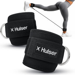 Hulser Ankle strap - Fitness enkelbanden - Verstelbaar neopreen - Zwart (2 stuks)