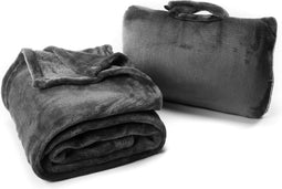 Cabeau Fold'n Go Blanket - Opvouwbare reisdeken - Multifunctioneel - Charcoal Grey