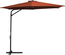 vidaXL - Parasol - met - stalen - paal - 300 - cm - terracottakleurig