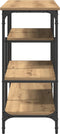vidaXL - Console - Tafel - Artisan - Eiken - 100x35x75 - cm - Gelaagd - Hout - & - Staal
