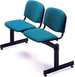 2 persoons- wachtkamerbank Basic stof Blauw