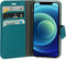 Mobiparts iPhone 12 Mini - Wallet Case - Saffiano motief - Turquoise