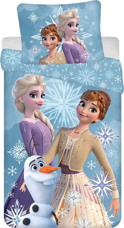 Disney Frozen Dekbedovertrek, Sneeuwvlokje - Eenpersoons - 140 x 200 + 70 x90 cm - Katoen