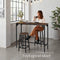 tectake® Barkruk Corby - Set van 2 - Ronde Bistrokruk - Industrieel design - MDF-hout - Donkerbruin (set van 2)
