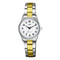 Q&Q C11A-005PY - Horloge - Analoog - Dames - Vrouwen - stalen band - Rond - Metaal - Cijfers - Zilverkleurig - Goudkleurig - Wit