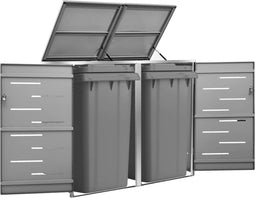 vidaXL - Containerberging - driedubbel - 207x77,5x112,5 - cm - roestvrij - staal