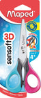 Sensoft 3D schaar 13 cm - linkshandig - zachte grepen - assorti kleuren