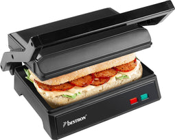 Bestron APM124BL - Contactgrill - 1000W - 22,5x14cm - Zwartmat