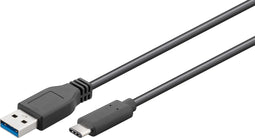 Goobay 71221 - USB-C naar USB-A kabel - USB3.0 tot 5 Gbit/s 200 cm - Zwart