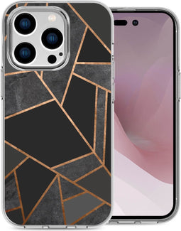 imoshion Hoesje Geschikt voor iPhone 14 Pro Hoesje Siliconen - imoshion Design hoesje - Zwart / Black Graphic