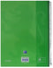 Oxford School Europeanbook - notitieboek - gekleurde rand - A4+ - ruit 5mm - 80 vel - 4 gaats - hardcover - groen