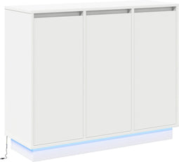 vidaXL - Dressoir - met - LED - - - Wit, - 90x32x75 - cm, - Gemaakt - uit - Engineered - Wood