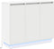 vidaXL - Dressoir - met - LED - - - Wit, - 90x32x75 - cm, - Gemaakt - uit - Engineered - Wood