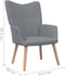 vidaXL Relaxstoel stof lichtgrijs