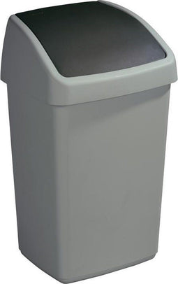 Sunware - Delta prullenbak met swingdeksel 25L metaal zwart - 31 x 28,5 x 54 cm