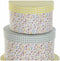 Set van opstapelbare opbergboxen DKD Home Decor Groen Geel Multicolour Karton (37,5 x 37,5 x 18 cm)