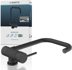 SCHÜTTE Window Design - Keukenkraan - Hoge draaibare plooibare uitloop - Mat zwart