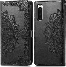 iMoshion Hoesje Geschikt voor Sony Xperia 10 V Hoesje Met Pasjeshouder - iMoshion Mandala Bookcase - Zwart