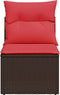 vidaXL - Tuinstoel - zonder - armleuningen - met - kussens - poly - rattan - bruin
