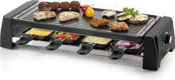 DOMO DO9189G - Gourmetstel - 8 Personen - Steengrill en Raclette - Zwart