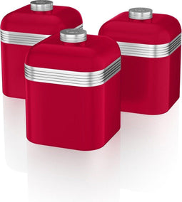 Swan SWKA1020RN Retro Opbergblikken Set van 3 Rood