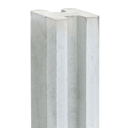Tuindeco - Berton-E-sleufpaal Vecht wit/grijs 10 x 10 x 294 cm tussenmodel Tuindeco