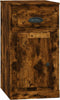 vidaXL - Bijzetkast - met - lade - 40x50x75 - cm - bewerkt - hout - gerookt - eikenkleur