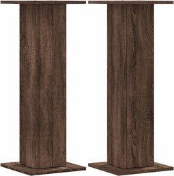 vidaXL - Plantenstandaards - 2 - st - 30x30x80 - cm - bewerkt - hout - bruin - eiken