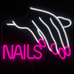 Neon Lamp - Nails - Nagels - Dimbaar - Incl. Ophanghaakjes - Neon Sign - Neon Verlichting - Neon Led Lamp - Wandlamp
