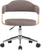 vidaXL - Kantoorstoel - draaibaar - gebogen - hout - en - stof - taupe
