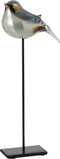 J-Line figuur Vogel Op Voet - glas/ijzer - grijs/zwart - large
