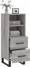 vidaXL - Dressoir - 34,5x34x90 - cm - bewerkt - hout - grijs - sonoma - eikenkleurig