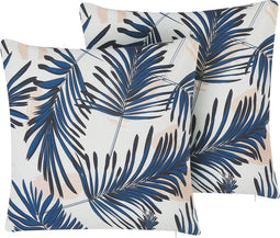 Beliani ELATI - Tuinkussen set van 2 - Blauw - Kunststof