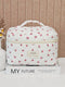 SC Travel Essentials - 3-delige Make-up Tas Set - Eco-vriendelijk Katoen - Gewatteerde Gebloemde