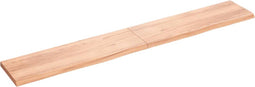 vidaXL - Wandschap - 200x30x(2-4)cm - behandeld - massief - eikenhout - lichtbruin