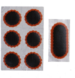 Rema Tiptop Pleisterstrip voor fietsbanden - 6 ronde en 1 lange patch - Dubbelgelaagd rubber - Zwart/rood