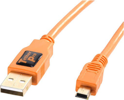 Tether Tools CU5451 - TetherPro USB 2.0 A/MiniB 5 Pin 4,6m - Oranje