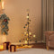 vidaXL - Kerstdecoratie - kerstboom - met - houten - basis - 120 - cm - metaal - zwart
