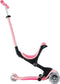 Globber Go Up Deluxe - Meegroeistep - 3-in-1 met zitje - Lichtgevende wielen - Pastel Pink