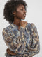 VILA VIAVELINE - V-neck L/S Top - Lange mouw - Blauw