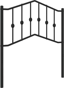 vidaXL - Hoofdbord - 80 - cm - metaal - zwart
