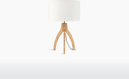 GOOD&MOJO Tafellamp Annapurna - Wit/Bamboe - Ø36cm - Scandinavisch,Bohemian