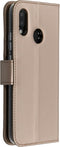 Accezz Hoesje Geschikt voor Huawei P20 Lite Hoesje Met Pasjeshouder - Accezz Wallet Softcase Bookcase - goud
