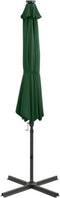 vidaXL - Zweefparasol - met - paal - en - LED-verlichting - 300 - cm - groen
